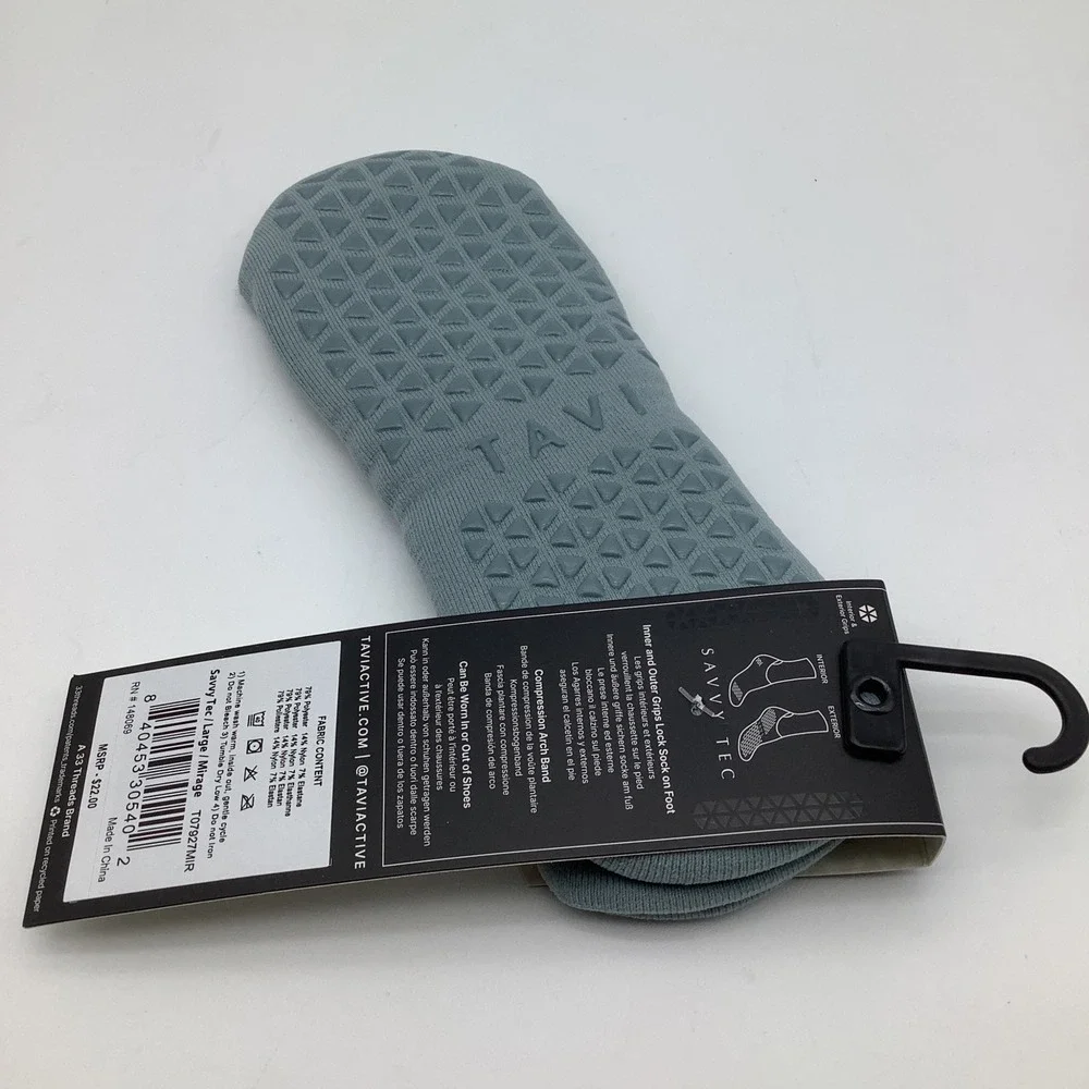 Tavi Tec Savvy Tec Ultimate Performance Grip‎ Socks Mirage Blue Size Large New